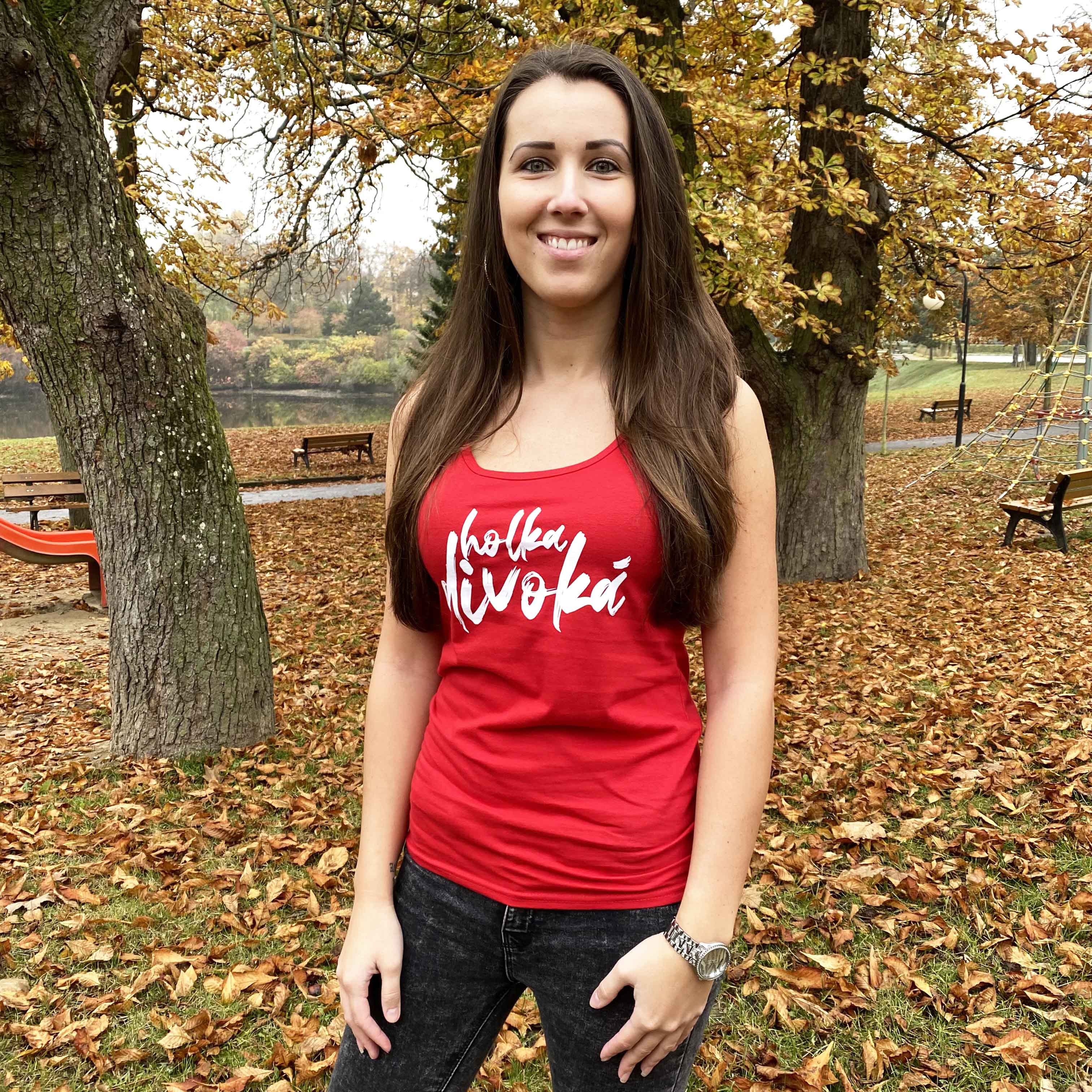 Tílko holka divoká  / červené